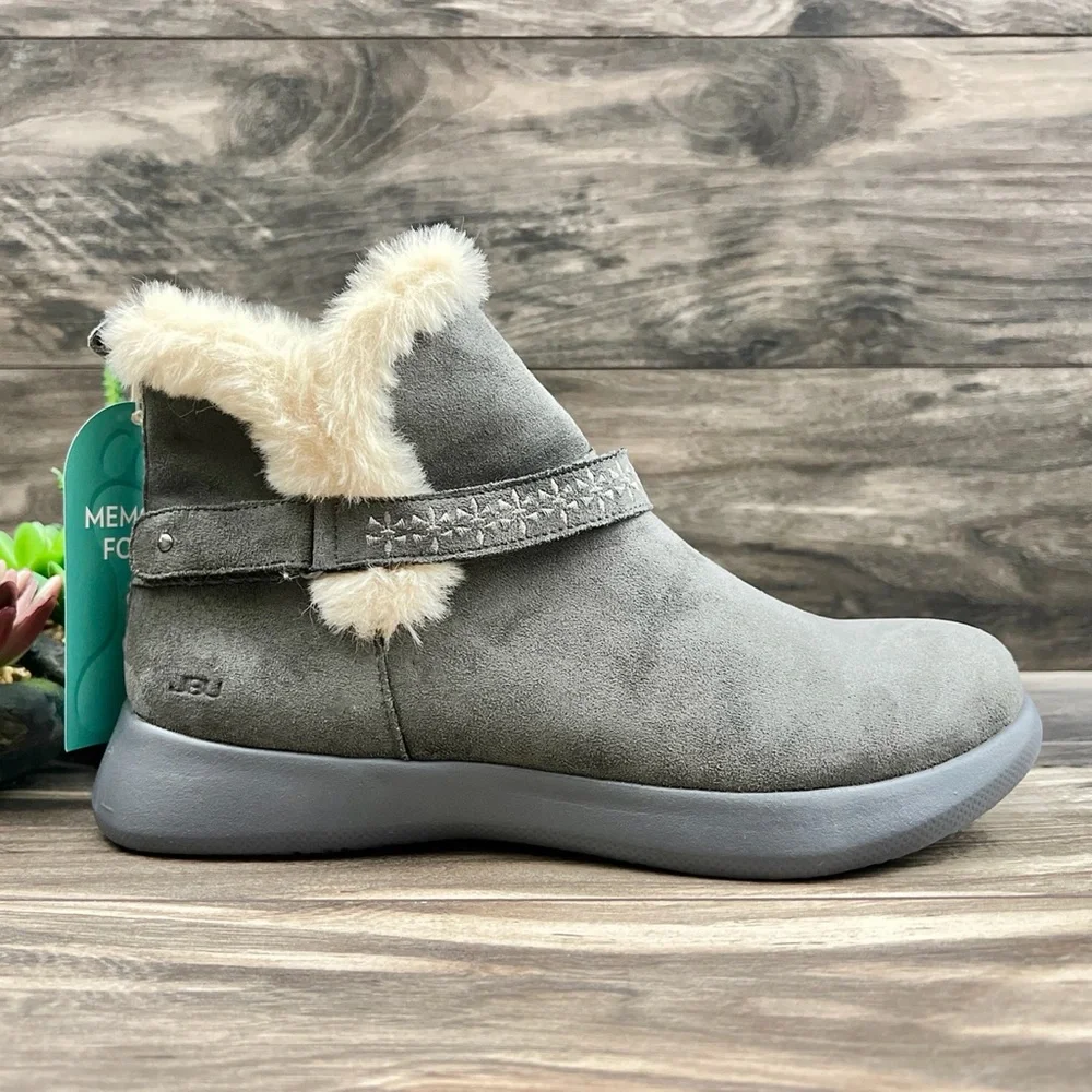 NIB JBU Jambu Nordic Faux Fur Lined Ankle Boots Bootie Grey - Picture 6 of 13